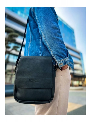 CNT009 Cilt Deri Erkek Yan Omuz Çantası SIYAH