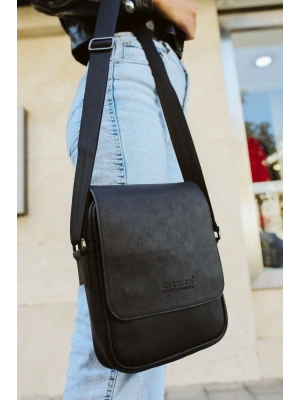 CNT009 Cilt Deri Kadın Yan Omuz Çantası SIYAH