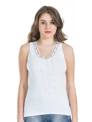 Derya Kurşun Güpürlü Sıfır Kol Kadın Atlet 155