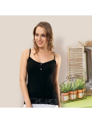 Derya Kurşun İnce Askılı Dantelli Kadın Atlet 168