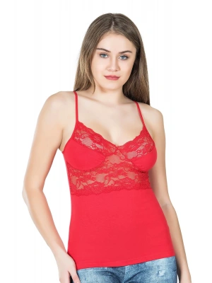 Derya Kurşun Ince Askılı Dantelli Kadın Atlet 258