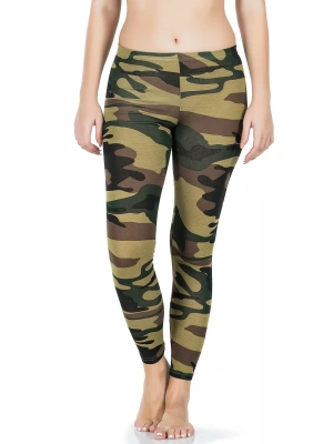 Derya Kurşun Kamuflaj Desenli Uzun Kadın Tayt 443