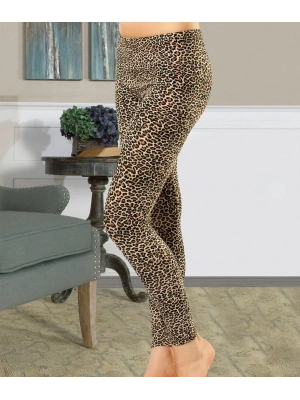 Derya Kurşun Leopar Uzun Kadın Tayt 434