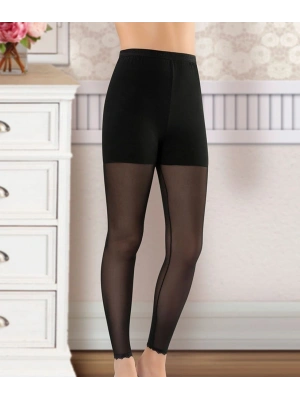 Derya Kurşun Transparan Detaylı Kadın Tayt 478