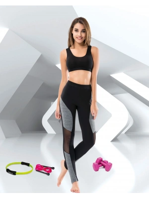 Derya Kurşun Transparan Sporcu Kadın Tayt 0546