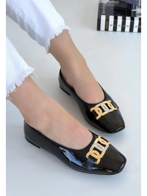 Embor Siyah Rugan Ayakkabı Kadın Babet