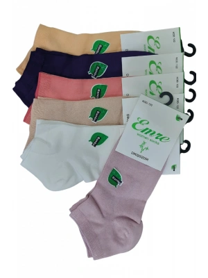 Emre Bambu Dikişsiz Kadın Patik 6 Adet