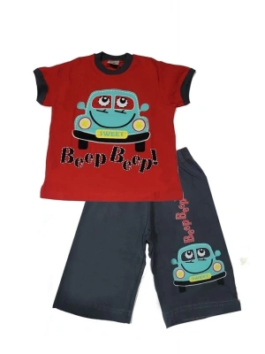 Erkek Çocuk Araba Desenli Kapri Takım