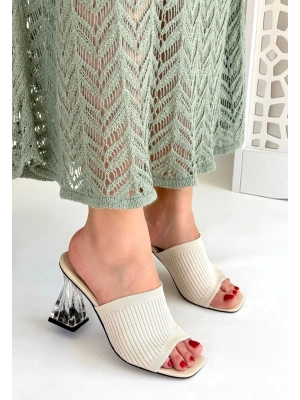 Evra Ten Triko Topuklu Kadın Terlik