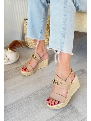 Gitay Nude Cilt Dolgu Topuk Kadın Sandalet
