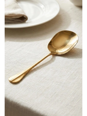 Gold Büyük Boy Paslanmaz Çelik Servis Kaşığı & Profesyonel Sunum Gereci 25 cm