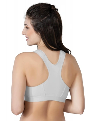 GRİ MI Emay 184 B Önden Fermuarlı Sporcu Penye Sütyen