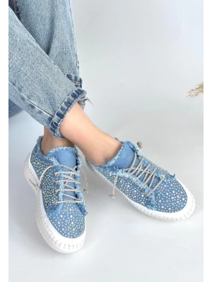 Guji Mavi Kot Bağcıklı Kadın Spor Ayakkabı