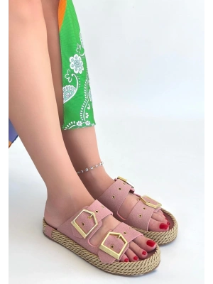 İces Pudra Nubuk Terlik