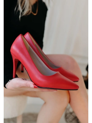 Jilya Kırmızı Cilt Ayakkabı Kadın Stiletto