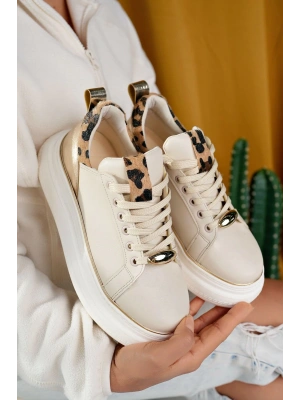 Jista Bej Cilt Bağcıklı Kadın Spor Ayakkabı