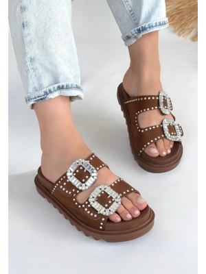 Juana Taba  Nubuk  Taşlı Terlik