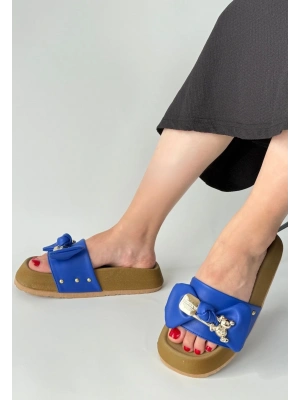 Jude Mavi Cilt Ayıcıklı Kadın Terlik