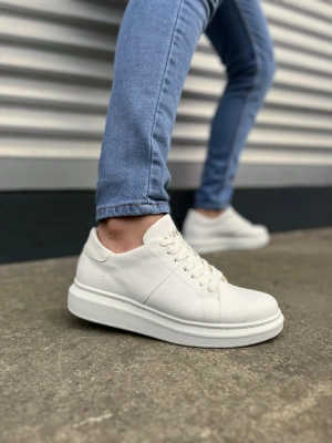 JY151 Boost Bağcıklı Cilt Erkek Günlük Sneaker Ayakkabı CBT - Beyaz