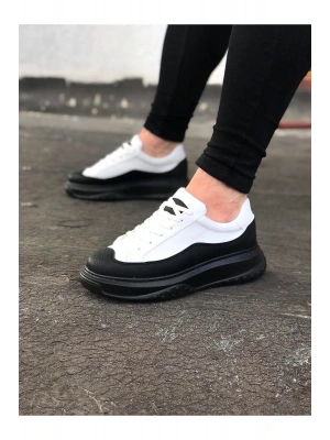 JY507 Alone Bağcıklı Cilt Erkek Günlük Sneaker Ayakkabı CST Beyaz/Siyah