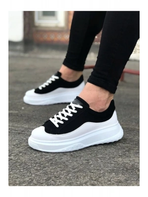 JY507 Alone Bağcıklı Süet Cilt Erkek Günlük Sneaker Ayakkabı SCBT Siyah/Beyaz