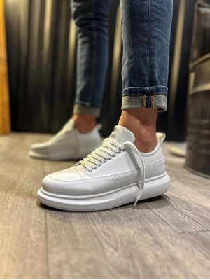 JY914 Drake Bağcıklı Cilt Erkek Günlük Sneaker Ayakkabı CBT Beyaz