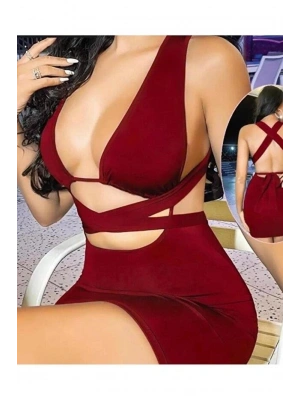 Kadın Kahverengi Elbise Fantezi 5080