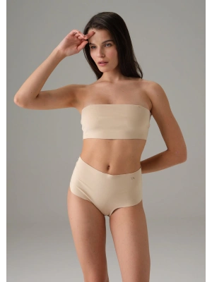 Kadın Ten Dikişsiz Yüksek Bel Marka Baskılı Slip 7003