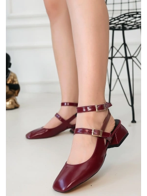 Karmi Mürdüm Cilt Kadın Topuklu Ayakkabı