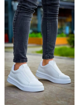 Kb-007 Kuback Beyaz Yüksek Taban Tek Bant Bağcıksız Günlük Erkek Ayakkabı Erkek Günlük Ayakkabı