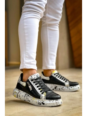 Kb-02 Kuback Bağcıklı Crocodile Siyah Sarı Günlük Erkek Ayakkabı Erkek Günlük Ayakkabı