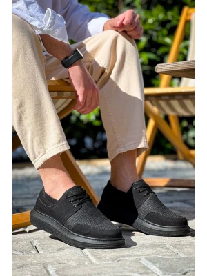 Kb-042 Kuback Bağcıklı Siyah Deri Tozu Siyah Taban Günlük Erkek Ayakkabı Erkek Günlük Ayakkabı