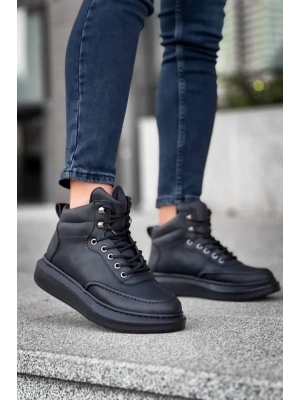 Kb-0994 Kuback Siyah Cilt Siyah Yüksek Taban Erkek Bilek Erkek Bot