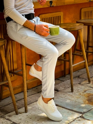 KB-101 Kuback Beyaz Triko Bağcıklı Günlük Erkek Ayakkabı