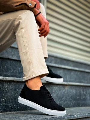 Kb-101 Kuback Siyah Triko Bağcıklı Günlük Erkek Ayakkabı Erkek Günlük Ayakkabı