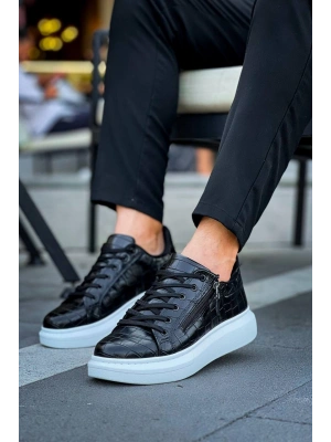 KB-309  Kuback  Siyah Fermuar Ve Bağcıklı  Günlük Erkek  Ayakkabı