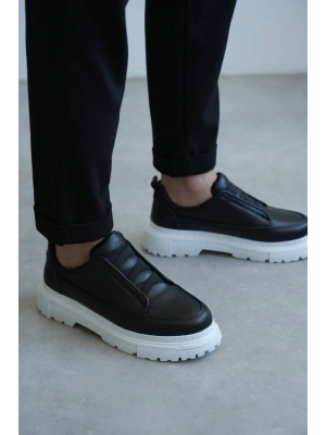 KB-703 Kuback Siyah Lastikli Günlük Erkek Ayakkabı