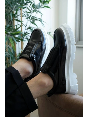 KB-703 Kuback Siyah Rugan Lastikli Günlük Erkek Ayakkabı