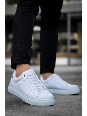 KB-BX1  Kuback Beyaz Cilt Yüksek Beyaz Taban Günlük Erkek Ayakkabı