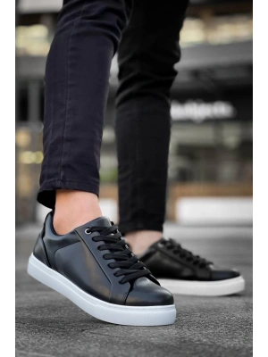 Kb-bx1 Kuback Siyah Cilt Yüksek Beyaz Taban Günlük Erkek Ayakkabı Erkek Günlük Ayakkabı