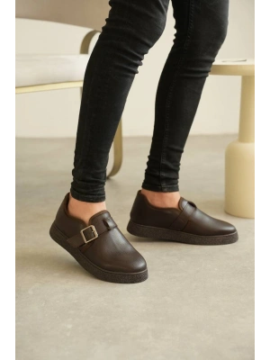 KB-KX1 Kuback Kahve Cilt Kürklü Günlük Erkek Ayakkabı