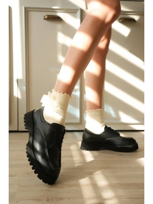 KB-KX6 Kuback Kömür Cilt Bağcıklı Günlük Unisex Ayakkabı