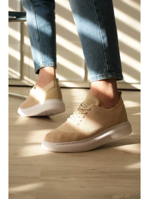 KB-M101 Kuback Bej Triko Bağcıklı Günlük Erkek Ayakkabı