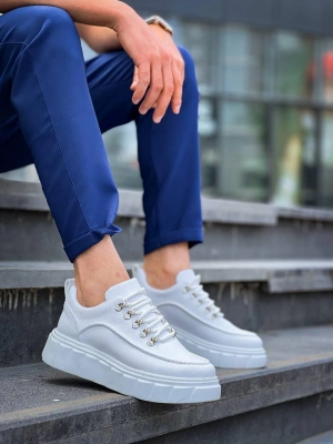 Kb-x10 Kuback Beyaz Cilt Beyaz Yüksek Taban Günlük Erkek Spor Ayakkabı