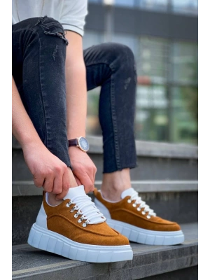 Kb-x10 Kuback Taba Süet Beyaz Yüksek Taban Günlük Erkek Spor Ayakkabı