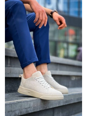 Kb-x204 Kuback Bej Keten Bej Yüksek Taban Günlük Erkek Erkek Spor Ayakkabı