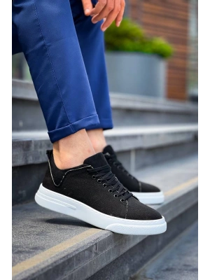 Kb-x204 Kuback Siyah Keten Beyaz Yüksek Taban Günlük Erkek Erkek Spor Ayakkabı