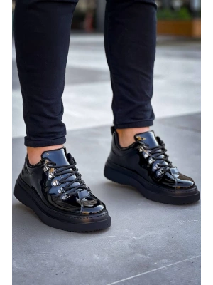 Kb-x4 Kuback Siyah Rugan Siyah Yüksek Taban Bağcıklı Günlük Erkek Ayakkabı Erkek Günlük Ayakkabı