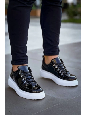 Kb-x4 Kuback Siyah Rugan Yüksek Taban Bağcıklı Günlük Erkek Ayakkabı Erkek Günlük Ayakkabı