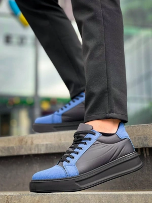 KB-X46 Kuback Siyah Sax Mavi Yüksek Siyah Taban Günlük Spor Ayakkabı